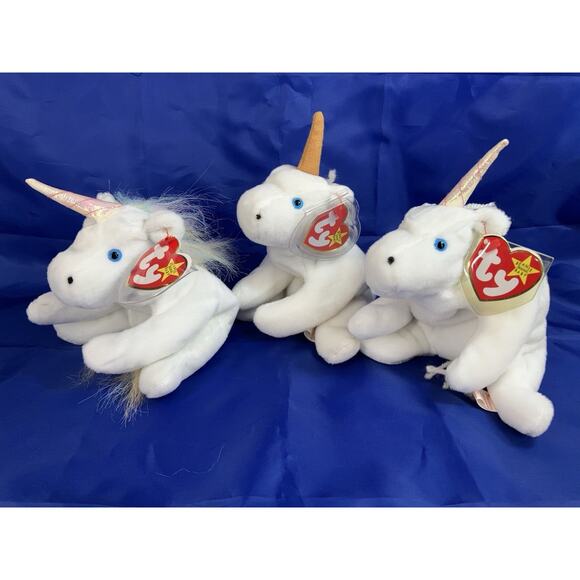 Ty Beanie Babies Bundle (3pcs) 3 Versions Of Mystic Unicorn - Picture 1 of 16
